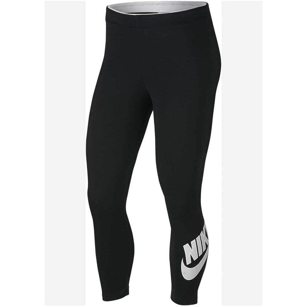 NWOT NIKE LOGO BLACK FULL LENGTH LEGGINGS; SIZE L